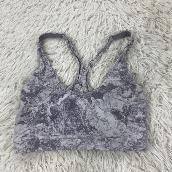 Lululemon Flow Freely Bra Washed Marble Alpine White Silverscreen - Picture 1 of 3